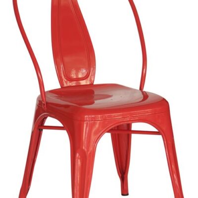 Red Steel Industrial Dining Chair