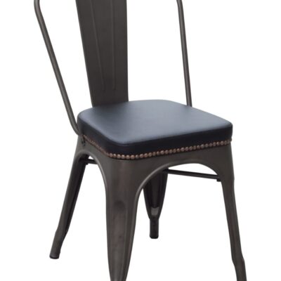 upholstered and steel dining chair