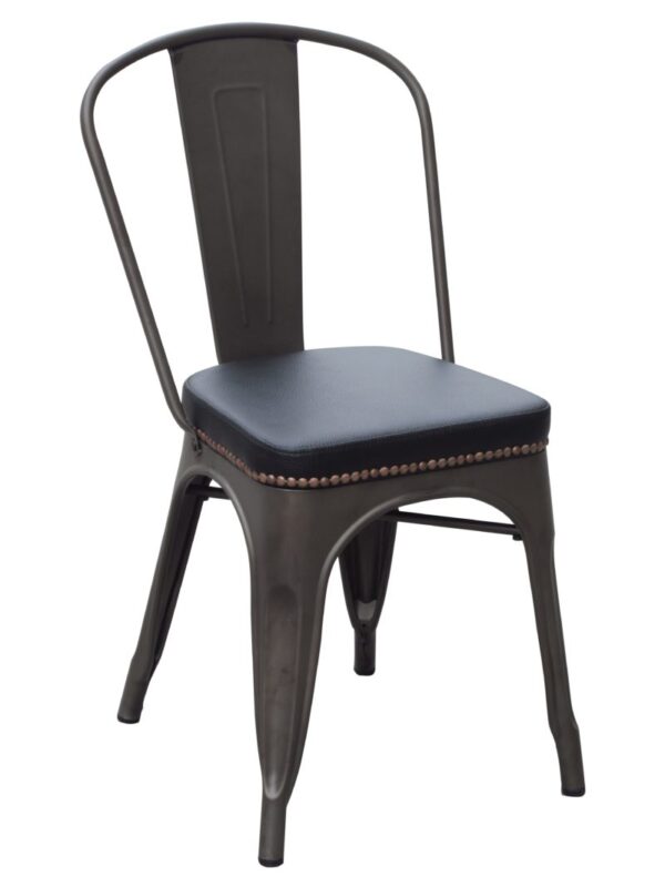 upholstered and steel dining chair
